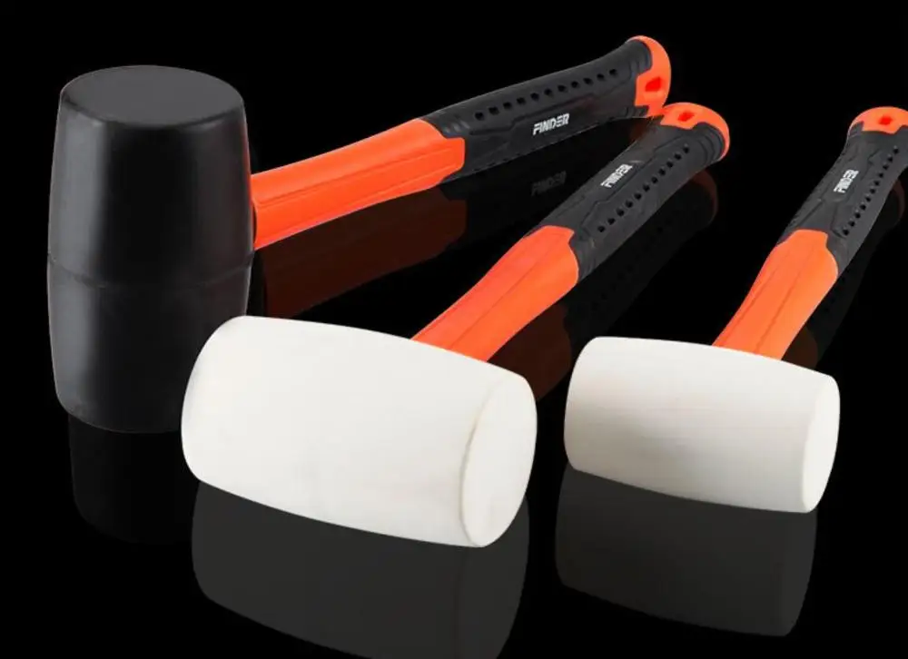 8oz White Rubber Hammer Wear-resistant Tile Hammer with Fiberglass Handle Massage Relax Hammer 2