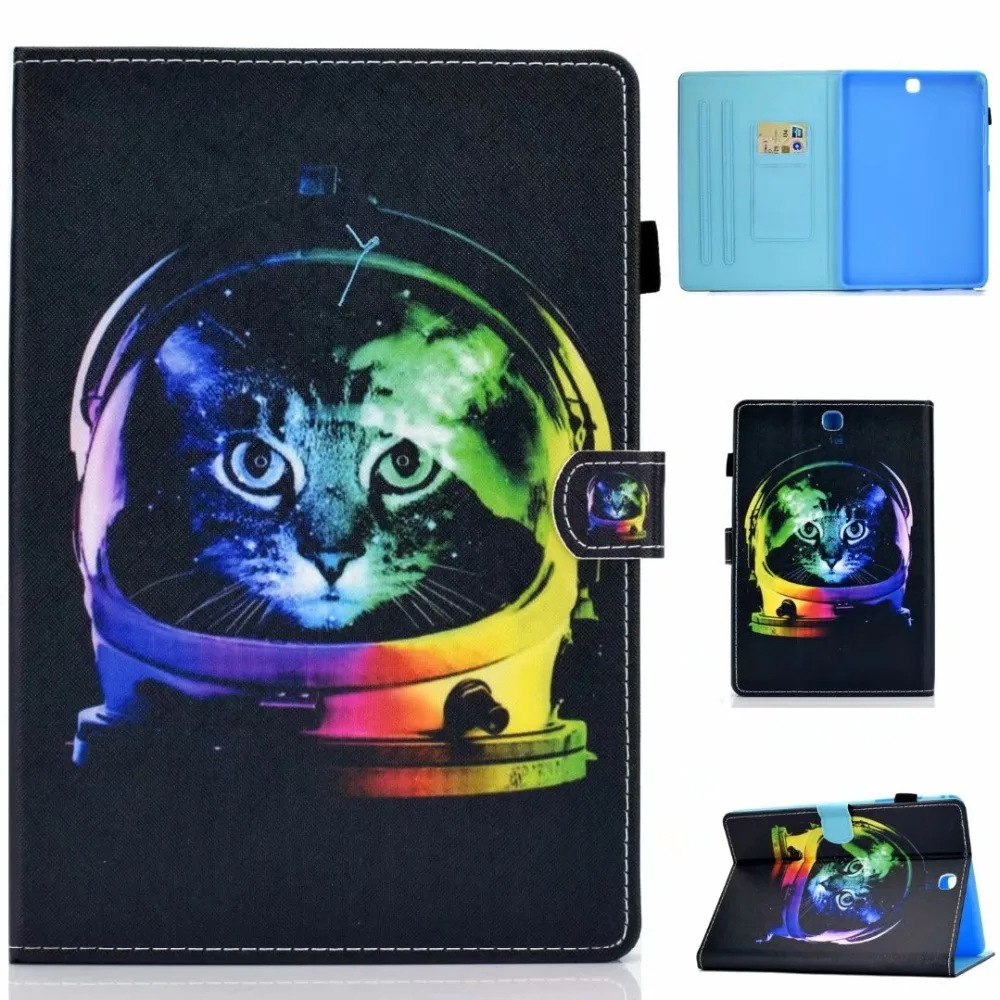 Мультяшный чехол из полиуретановой кожи для планшета для samsung Galaxy Tab A T550 T555 SM-T550 SM-T555 9," силиконовая задняя крышка Funda Smart Stand+ ручка