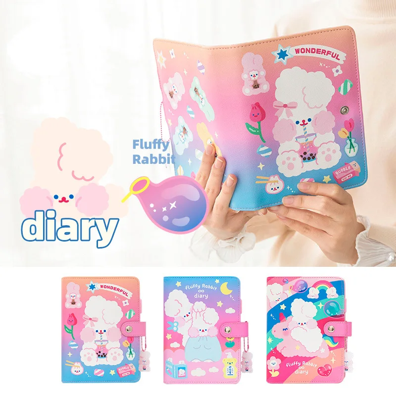 A6 Kawaii Journal Notebook Diary Loose-leaf Planner Weekly Ring Binder Planner Agenda Diary Rabbit Notebook Sticker Pockets A6 Kawaii Journal Notebook Diary Loose-leaf Planner Weekly Ring Binder Planner Agenda Diary Rabbit Notebook Sticker Pockets