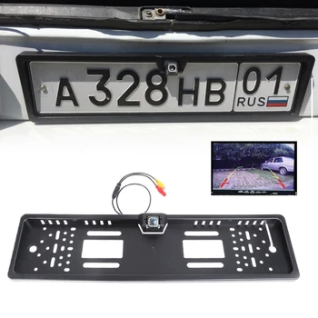 

Night Vision 12 LED Car Rear View camera EU License Plate Frame Back Up Camera E7CA