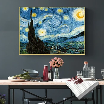 

Van Gogh Starry Night Famous Wall Paintings Reproductions Impressionist Landscape Wall Art Canvas Prints Home Decor Cuadros