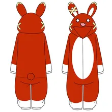 Game Anime Genshin Impact Amber Kigurumi Pajamas Rabbit Baron Bunny Winter Flannel Adult Cartoon Cosplay Costume