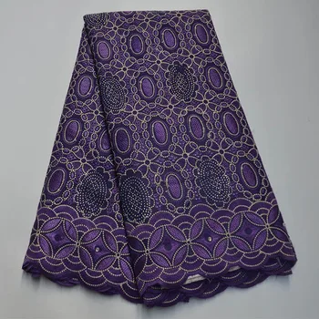 

5 yards Swiss lace fabric 2020 latest heavy beaded embroidery African 100%cotton fabrics Swiss voile lace popular Dubai style