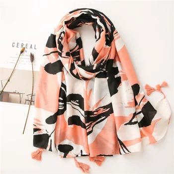 

New 2020 Brand Women Scarf Sprint Winter Warm Cotton Scarves Shawls Wraps Ladies Bandana Pashmina Beach Hijabs Stoles Foulard