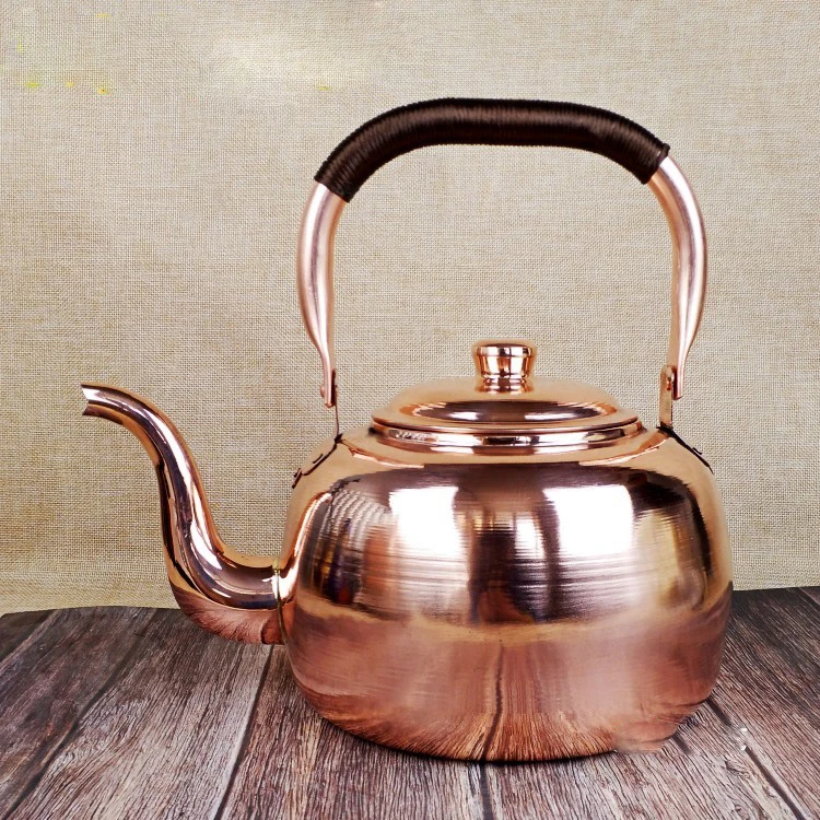 Медный чайник, домашний чайник из чистой меди, медный чайник ручной работы, медный чайник для кипячения воды, плюс суп, латунный большой чайник