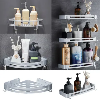 

Bathroom Shelf Storage Rack Hooks Kitchen Home Decoration Corner Shower Shelf Storage Rack Accessories