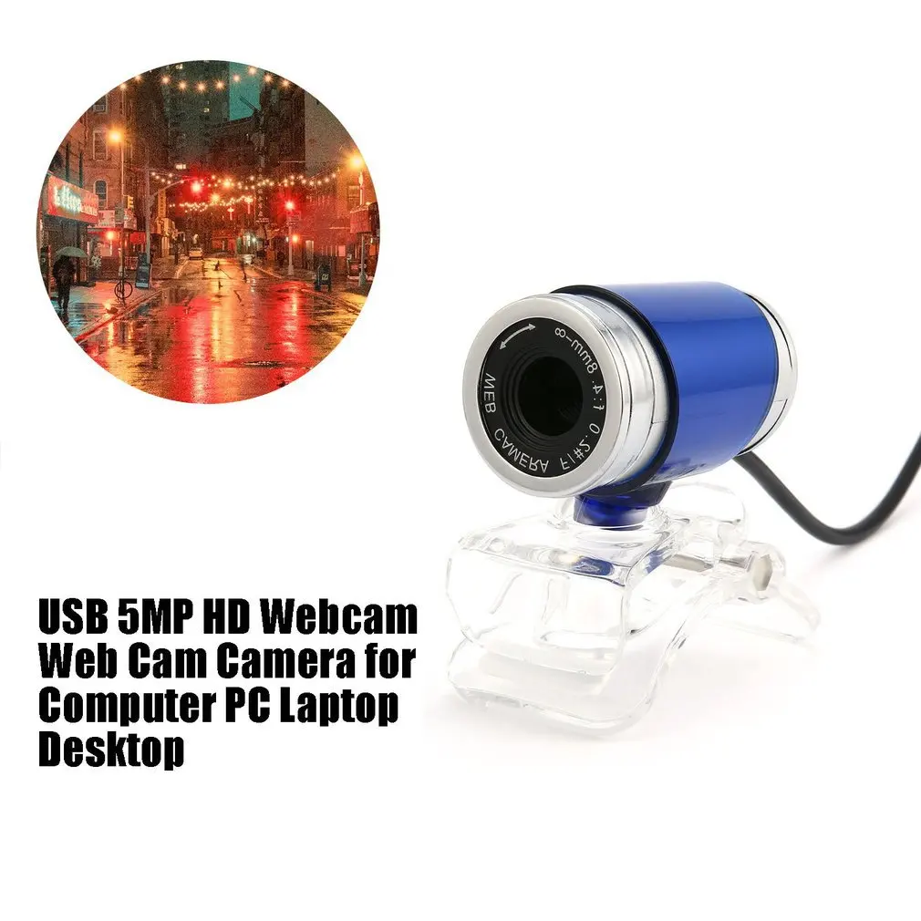360 градусов Регулировка USB 2,0 5MP HD CMOS датчик изображения веб-камера Веб-камера для компьютера ПК ноутбук Настольный