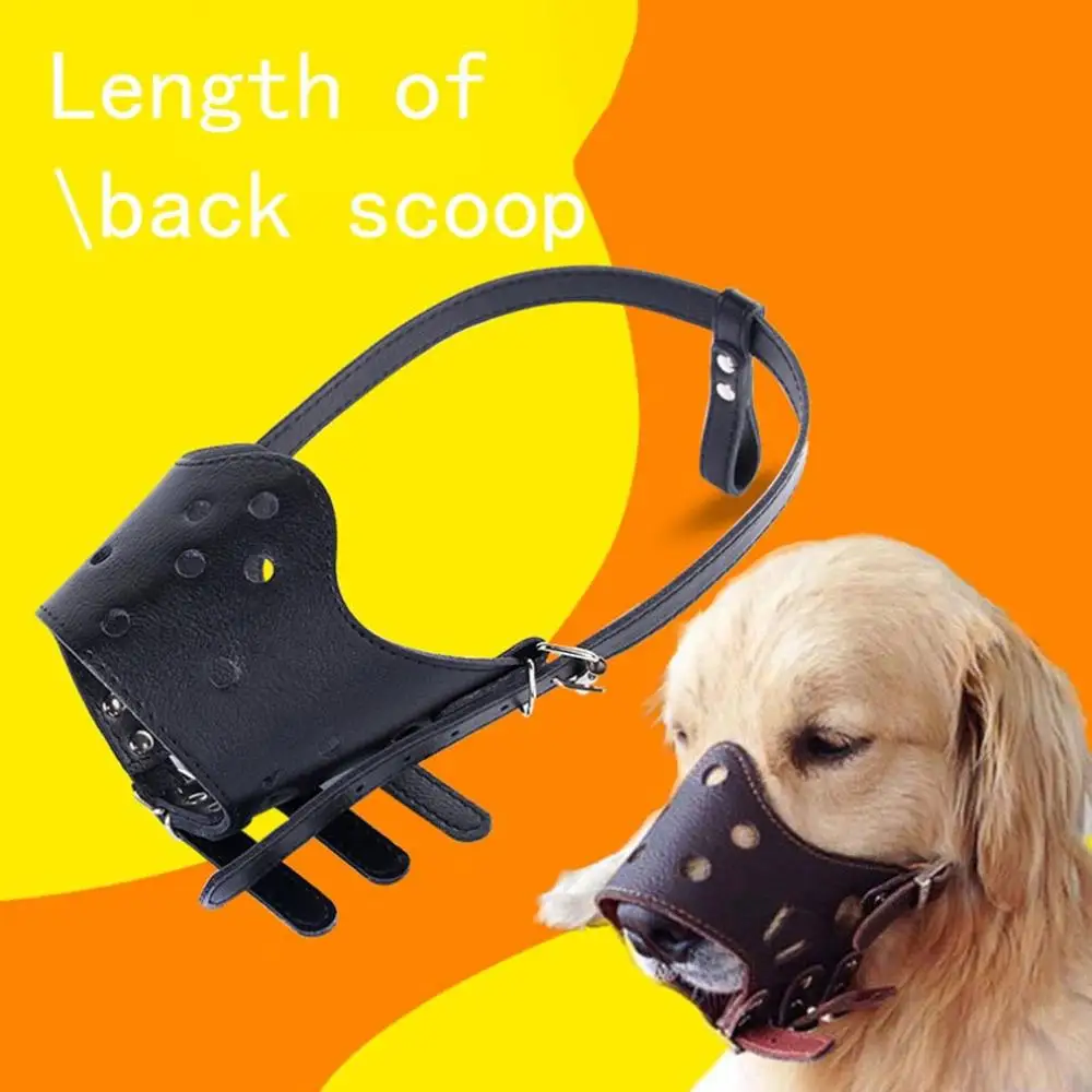 

40218 Exquisitely Disigned Durable Anti-smashing Anti-bite Breathable Pu Material Dog Mouth Cover Mask