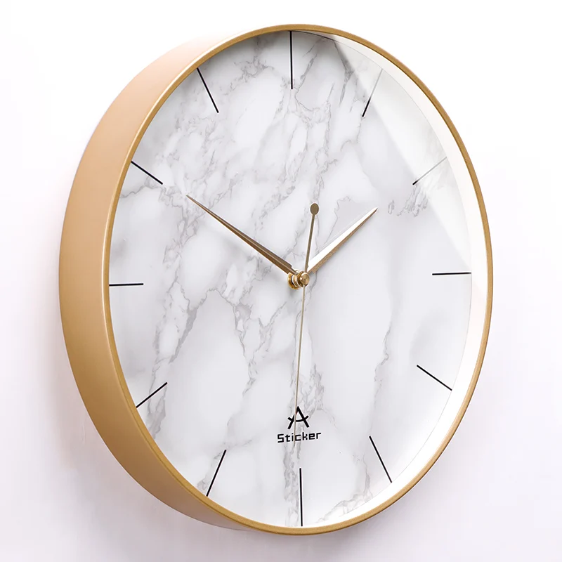 

Living Room Wall Clock Modern Gold Creative Home Decoration Nordic Marble Decor Large Clocks Orologio Parete Gift Ideas FZ198