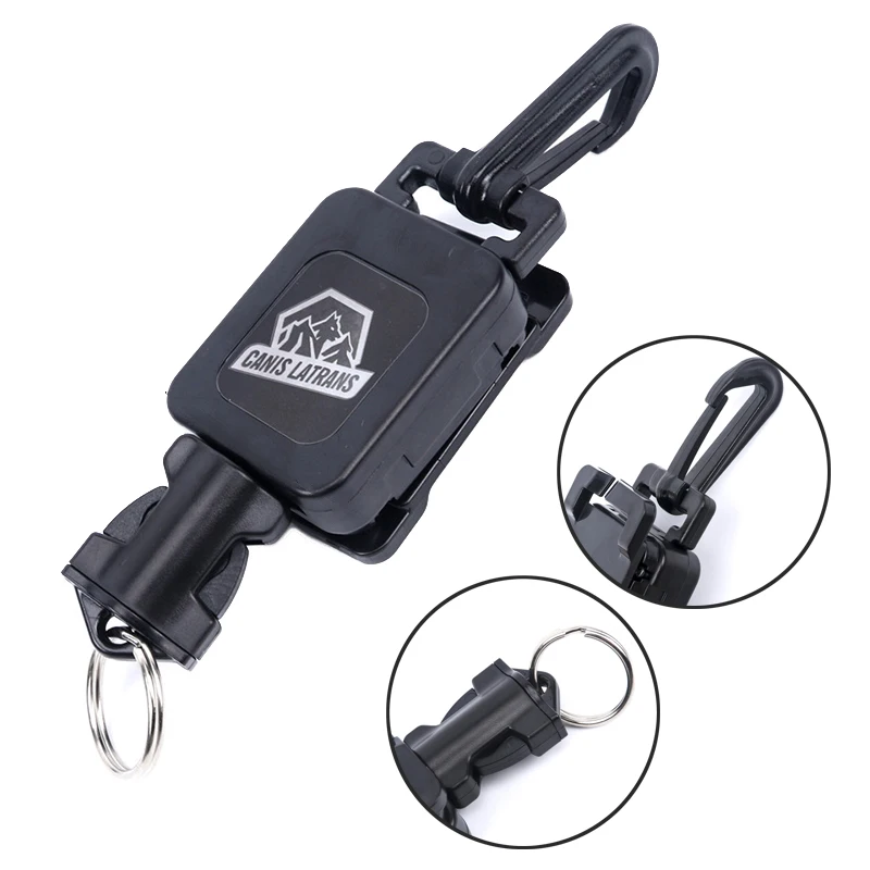 

360-degree Retractable Buckle Rotatable Cable Tactics Diving Black Wading