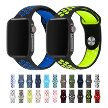 Спортивный ремешок для наручных часов Apple Watch 38 мм 40 мм 42 44 мм замена силиконовый браслет ремешок для наручных часов iWatch серии 4/3/2/1 81010