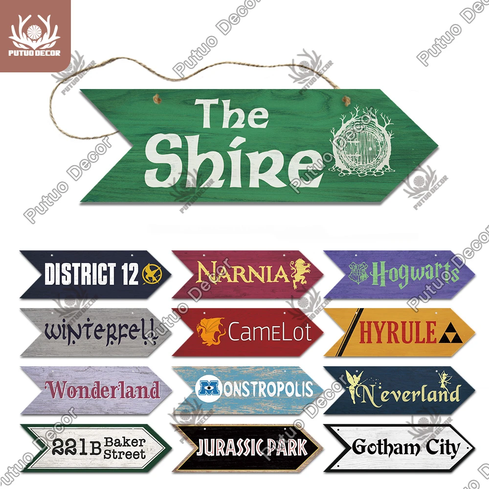 putuo panneau mural en bois avec fleches pour lieu de cinema plaque murale pour idee de cadeau panneau suspendu irregulier amusant aliexpress