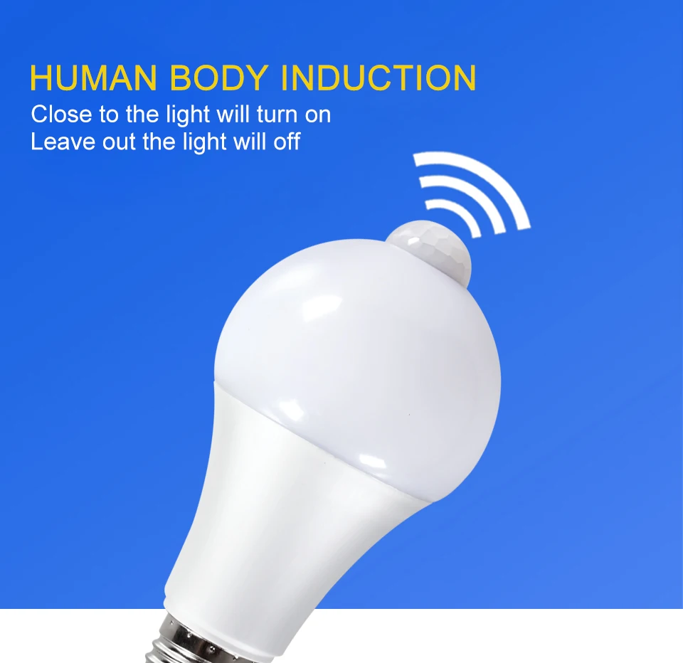LED Night Light 18W 15W 12W 9W Bulb With Motion Sensor PIR Corridor Bedroom Bathroom Light 85-265V Human Body Induction Bulb hatch night light