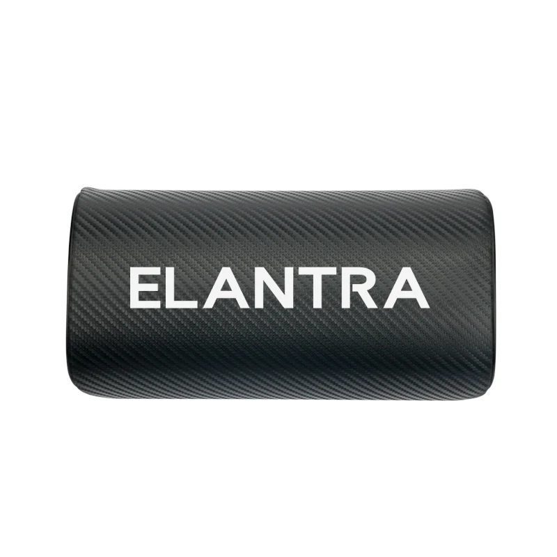 ELANTRA 1pcs Подушки для шеи автомобиля обе стороны искусственная кожа один подголовник чехол для hyundai Elantra Tucson Sonata IX35 IX45 Verna Elantra аксессуары - Название цвета: ELANTRA 1pcs
