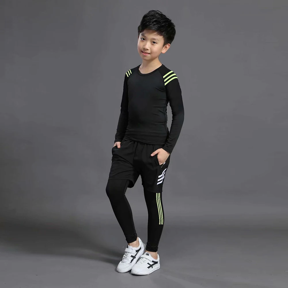 Детский боксерский компрессионный комплект из джерси и брюк Детские строгие