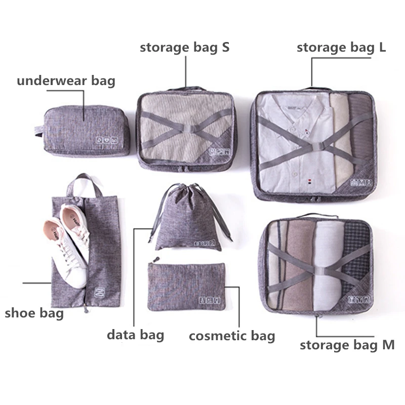 Cation 7 шт./компл. дорожные сумки многофункциональная одежда Нижнее белье косметическая отделка данных сумка для хранения багаж Органайзер куб для упаковки