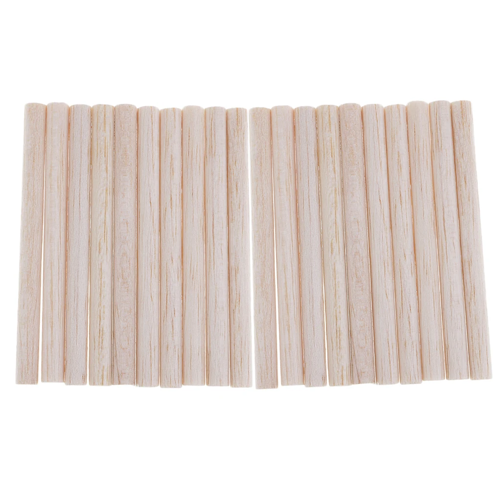 20x 8mm Round Balsa Wood Stick Wooden Dowel Rod For Kids Model Making 100mm Wood Diy Crafts