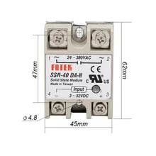 Relé de estado sólido SSR-40DA-H 40a realmente 3-32v dc a 90-480v ac ssr 40da h relé