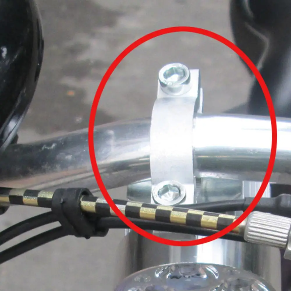 Motorcycle E-Bike Headlight Spotlight Mount Fixed Clamp Bracket Clip 1.8cm-2.5cm Aluminum Silver Motorcycle Accessories