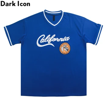 

Dark Icon Mesh Material V-neck T-shirt Men Women Streetwear Fashion Men's Tshirt Male Top Black Blue