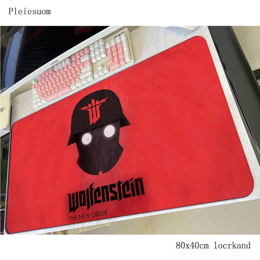 Wolfenstein Mousepad Gamer Alta Qualità 800X400Mm Gaming Mouse Pad Fashion Notebook Accessori Per Pc Laptop Padmouse Tappetino Ergonomico