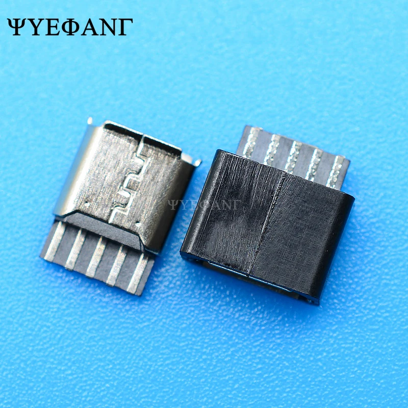10 шт. DIY Micro USB 5P 5Pin розетка разъемы комплект черный и белый с