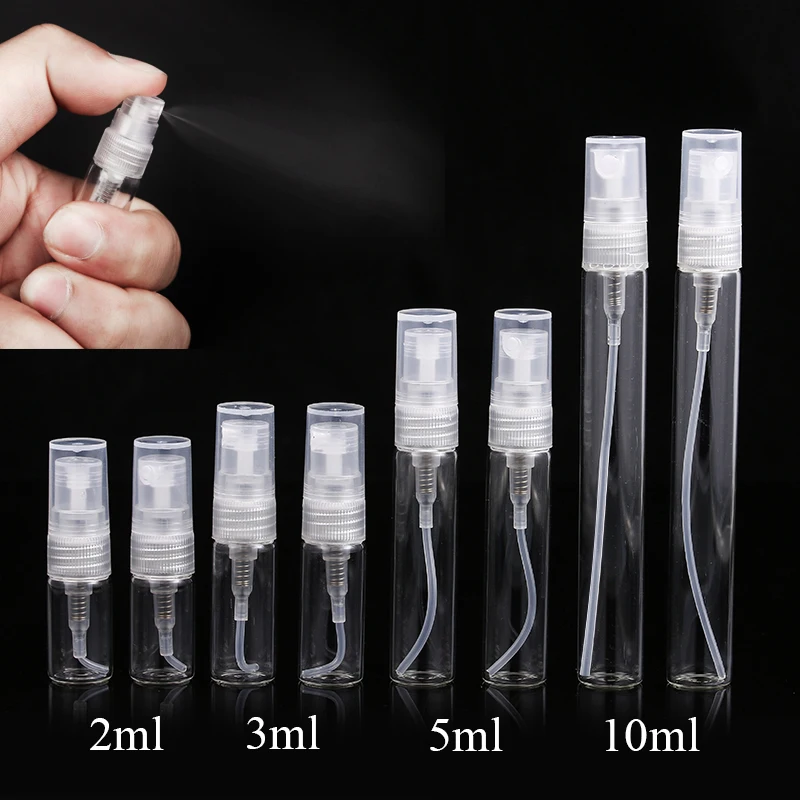 5Pcs 5ml 10ml Portable Mini Perfume Bottle Glass Empty Bottle Cosmetics Bottled Toner Spray Bottle Nebulizer Cosmetic Container