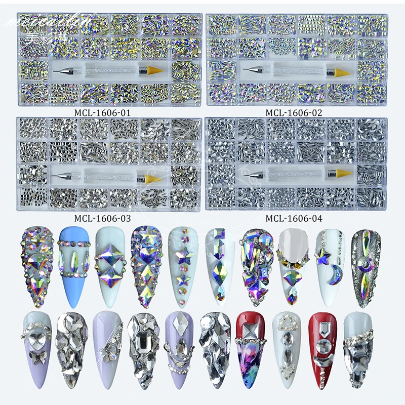 400 шт./кор. 20 Форма Стекло кристаллами камнями аксессуары AB Стразы 3D смешанный