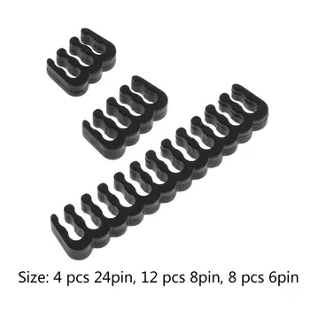 

1Set 24Pin x 4 8Pin x 12 6Pin x 8 PP Cable Comb Clamp/Clip/Dresser for 3.4mm Kit