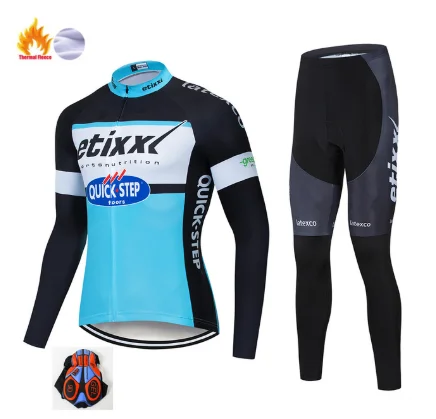 3 Etixx Зимняя Теплая Флисовая одежда для езды на велосипеде, комплект из Джерси, теплая одежда для велоспорта, одежда для верховой езды, Ropa Ciclismo - Цвет: 3