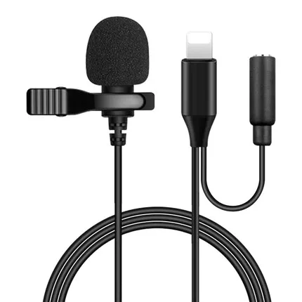 Мини микрофон для iPhone портативный с креплением на лацкане iPad Xiaomi смартфонов Android