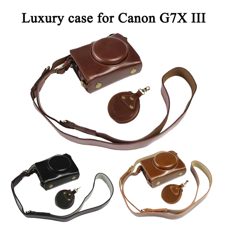 Чехол для камеры из искусственной кожи для Canon Powershot G7X mark 2 G7X II G7X2 G7XIII G7X III G7X Mark 3 Роскошный чехол для камеры с ремешком
