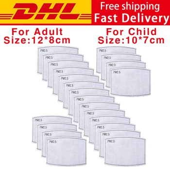 

2000pcs/lot For Kids/Adult 5 Layers PM2.5 Filter paper Anti Haze mouth Mask Non-woven Activated Carbon Filter Paper
