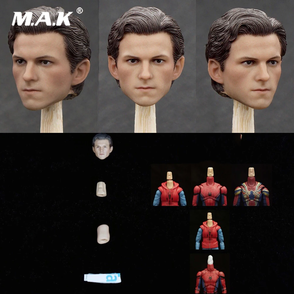 1//12 Scale Spider-Man Tom Holland Male Head Sculpt Fit For 6/'/' Action Figure Toy