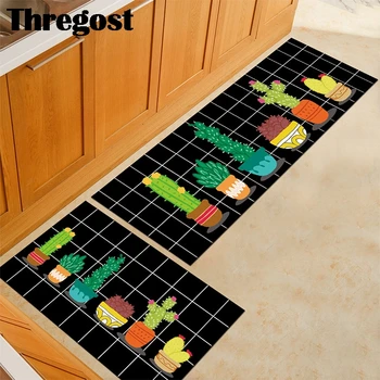 

Thregost Europe Style Kitchen Floor Mat 3D Flannel Printed Shower Rug Microfiber Door Mats Warm Bathroom Carpet Doormat Indoor