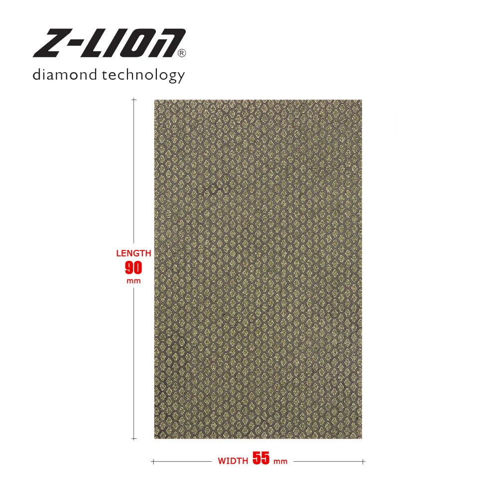 Z-LION 4 шт. 90*55 мм алмазная шлифовальная бумага крюк петля назад гальванические ручной полировки лист бетона гранита стекла абразивная прокладка
