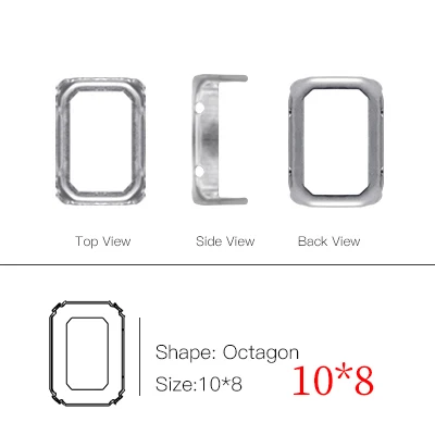 Octagon 10x08mm Высокое качество Щепка Tear Drop Horse Eye различные формы пробковые основы K9 стразы из горного хрусталя пришить одежду свадебное платье - Цвет: Octagon 10x08mm