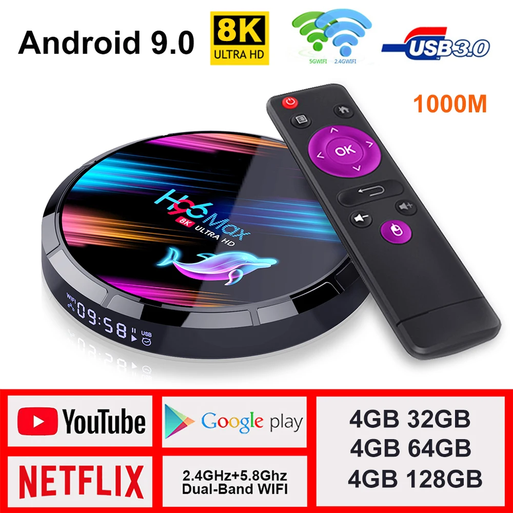 ТВ приставка H96 MAX X3 Android 2020 4 + 9 0 ГБ Amlogic S905X3|ТВ-приставки и медиаплееры| |