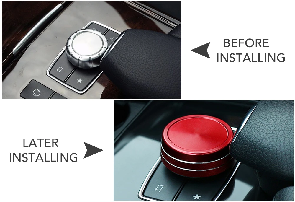 Car-styling-New-arrival-multimedia-knob-decoration-sticker-Cover-Paste-For-Mercedes-Benz-A-B-CLA (2)