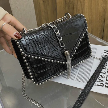 

Stone Pattern Leather tassel Crossbody Bag For Women 2020 Fashion Sac A Main Female Shoulder Bag Female Handbags And Purses