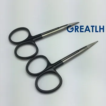 

10cm New black handle plastic surgery double eyelid scissors sharp fast cut micro open eye fine cut no rust ultra