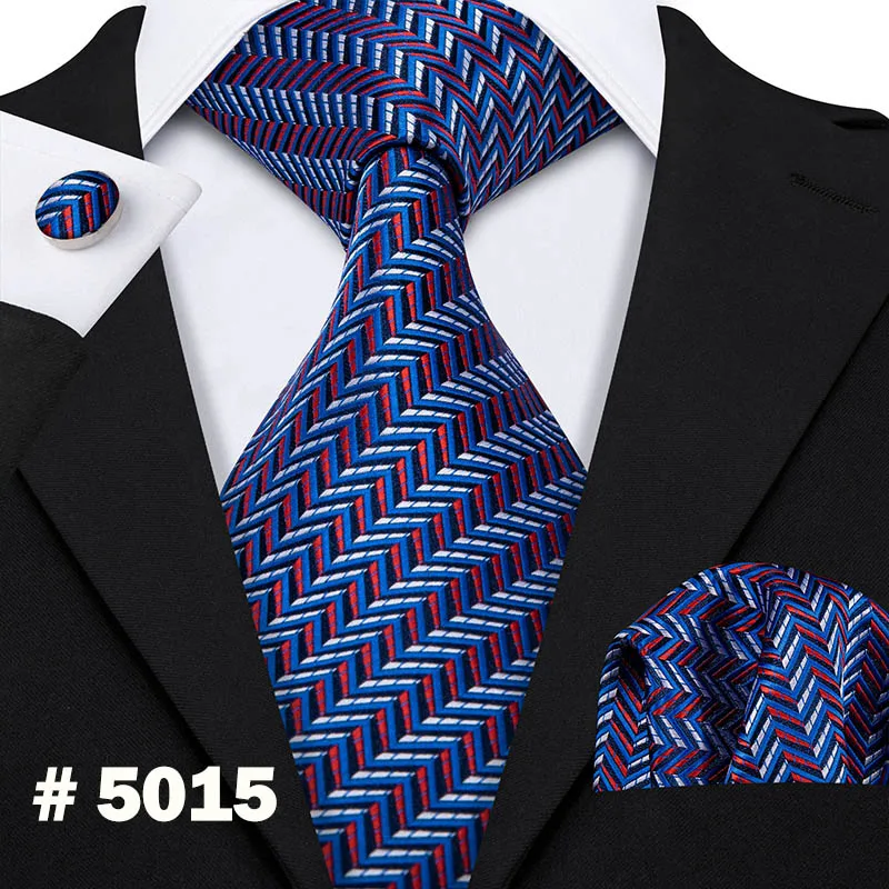 Синий деловой стиль шелк модный мужской галстук полосатый узор Барри. Ван Прямая поставка галстук для мужчин вечерние свадебные LS-5032 - Цвет: LS-5015