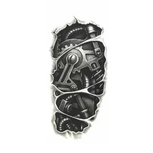 Временные татуировки 3D черный робот Механическая рука поддельные Переводные татуировки наклейки крутые мужские спрей водонепроницаемый дизайн