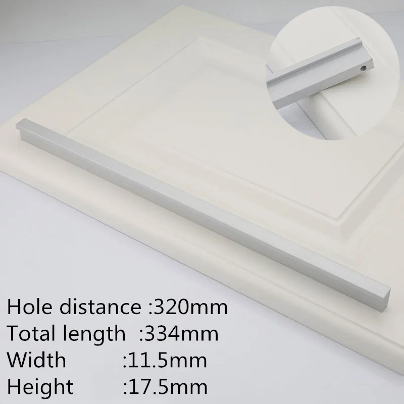 KK& FING, американский Твердый алюминиевый сплав, дверные ручки для шкафа, ручки для ящиков, ручки для шкафа, дверные ручки, оборудование для обработки мебели - Цвет: Silver 320mm