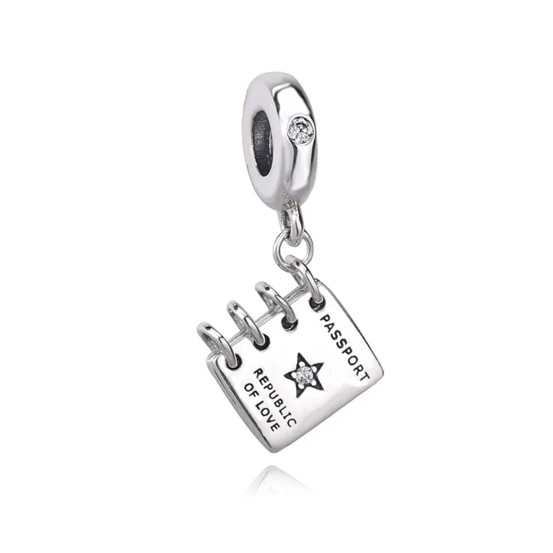 Passport Dangle Lovecabin паспорт болтается Шарм 925 пробы Серебряный лучший друг кулон «Книга» Звезда бусины для изготовление ювелирных изделий Женская мода - Окраска металла: Passport Dangle