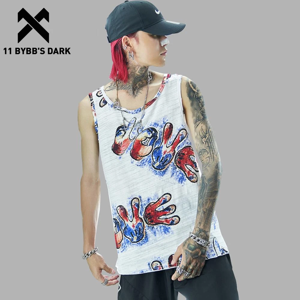11 BYBB'S DARK Love Pattern топы с принтом для мужчин городской жилет без рукавов Harajuku