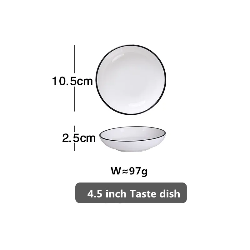 10.5cm taste dish Белая обеденная тарелка, набор керамической кухонной посуды, набор кухонных блюд, рисовый салат, лапша, миска, суп, кухонный инструмент для приготовления пищи, 1 шт - Цвет: 10.5cm taste dish