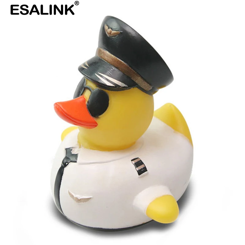 Esalink12 см игрушки для ванной резиновая утка пилот водная игрушка креативная