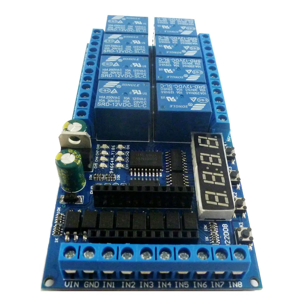 8ch DC 12V Pro мини Релейный Щит модуль Плата plc для Arduino UNO MEGE2560 задержка самоблокирующийся Блокировка таймер переключатель