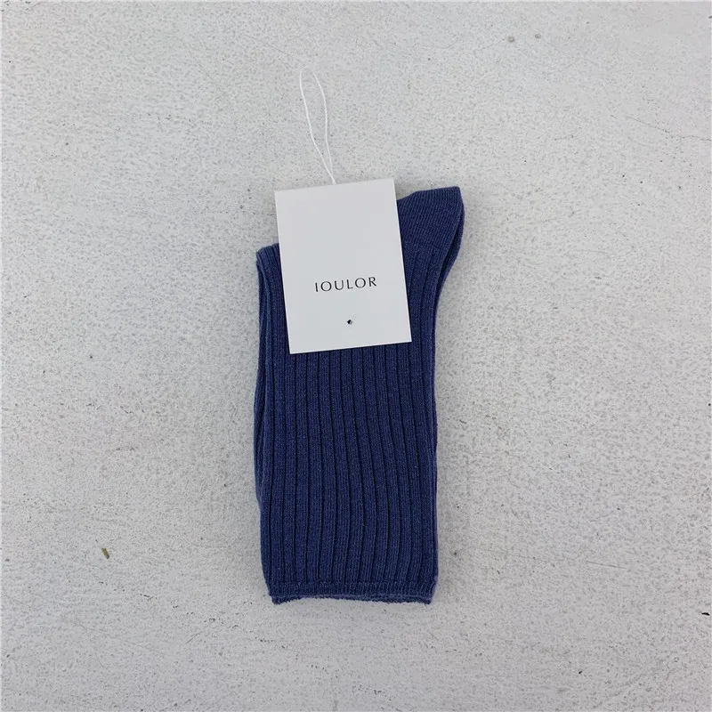 blue Jeseca милые носки в японском стиле для девочек яркие зимние теплые носки в полоску Женские винтажные уличные носки в стиле Харадзюку Рождественский подарок - Цвет: blue